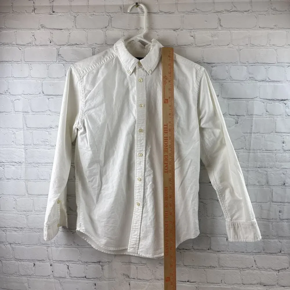 Ralph Lauren Boys 14 White Solid Long Sleeve Button Down Shirt
